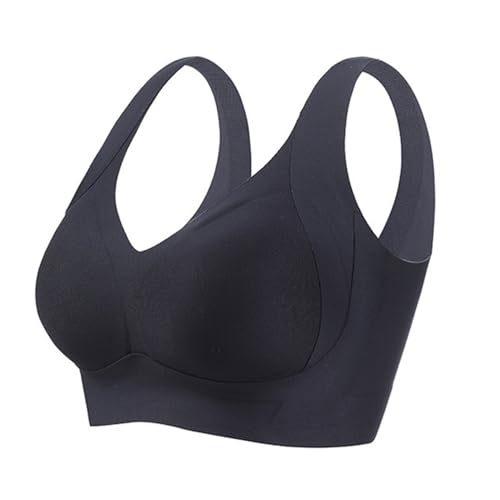 Necalisi BH Damen ohne bügel Schwarz Damen Sport BH Set Ringerrücken Ohne Bügel Yoga Bustier Gepolsterter Fitness Training Push up BH ohne Buegel 100B von Necalisi