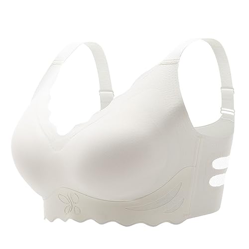 Necalisi BH Push up Beige BH Damen, Lässig Täglich Unsichtbar Zero Feel Damen BH, BH ohne Bügel Push up BH extrem 105B von Necalisi