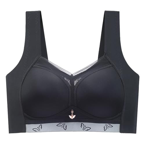 Necalisi BH Push up Schwarz Damen Gepolstert Bustier Sexy Crossback Bra Ohne Bügel Push Up BH Bustier Softschalen BH ohne bügel 115C von Necalisi