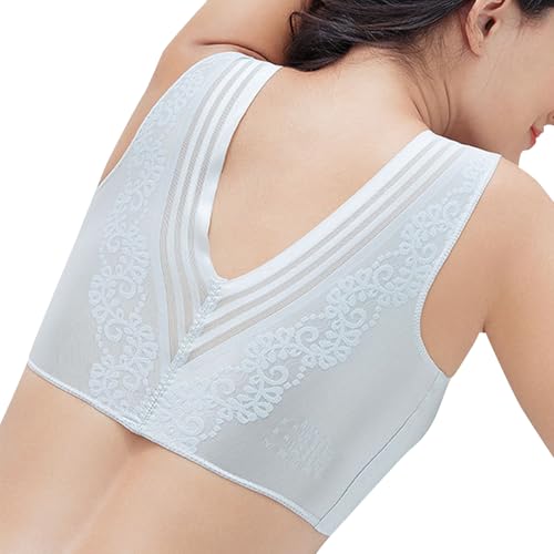 Necalisi BH Push up grau Sport BH Damen Bustier mittelstarkem Halt ohne Bügel atmungsaktiv Joggen Yoga Jumping Fitness büstenhebe Damen 90B von Necalisi