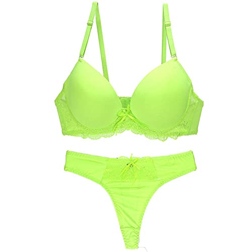 Necalisi BH Set grün Damen Push Up BH mit floraler Spitze gepolsterter Bügel BH Komfort BH Sexy Sheer BH Komfort Bügel Unterstützung BH 85B von Necalisi