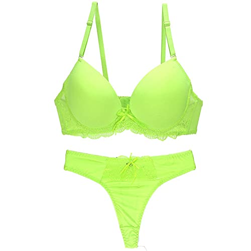 Necalisi BH Set grün Damen Sexy 1/2 Cup Spitze BH Soft Mesh Bügel BH Unlined Durchsichtig Damen Spitze BH Verstellbare Träger 80C von Necalisi
