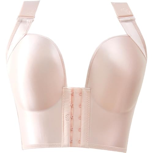 Necalisi BH mit Spitze BH mit Verschluss vorne Rosa Damen Komfort Vollschalen Minimizer BH Jacquard Bügellos Große Größen Unterwäsche BH Push up 110C von Necalisi
