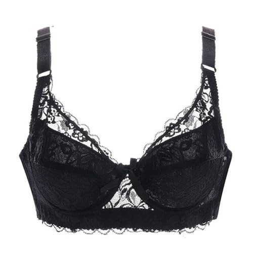 Necalisi BH mit Spitze Schwarz Bustier Damen BH Spitze Buegel Wohlfühl Bustiers Tops Büstier in vielen Farben Push up Bra 100B von Necalisi
