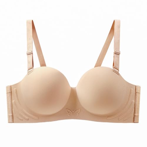 Necalisi BH ohne träger hellgelb Balconette Push up ohne Buegel-BHS Trägerloser BH Verstellbare und Abnehmbare Schultergurte büstenhebe Damen 120C von Necalisi