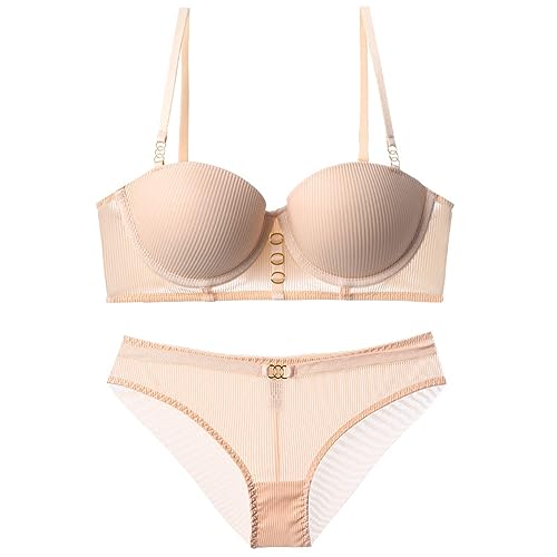 Necalisi BH rückenfrei Hellgelb(2pcs) Damen Unterwäsche Spitze unterwäsche Set BH Babydoll Strapsen Lingerie Negligee G-String BH Dirndl Push up 70A von Necalisi