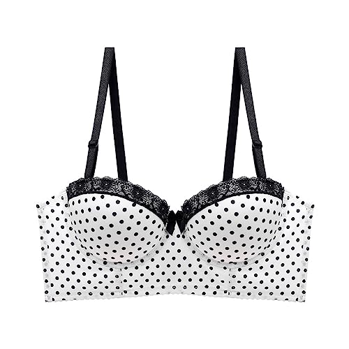 Necalisi BH rückenfrei Weiß Damen Push Up BH mit Blumen Spitze Schalen Bügel BH Gepolstert Elegant BH Spitze 85B von Necalisi