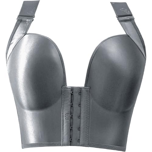 Necalisi BHS Frauen BH mit Verschluss vorne Grau BH Damen, Ultra Weicher Nahtloser Bustier Damen, BH Damen Ohne Bügel Weiche Unterstützung Balconette BH Push up 105E von Necalisi
