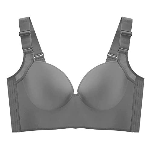 Necalisi BHS Frauen Grau Damen Plus Größe Unterwäsche Weste BH kabellose Unterwäsche V-Ausschnitt Frauen Dessous Push up BH Set 100G von Necalisi