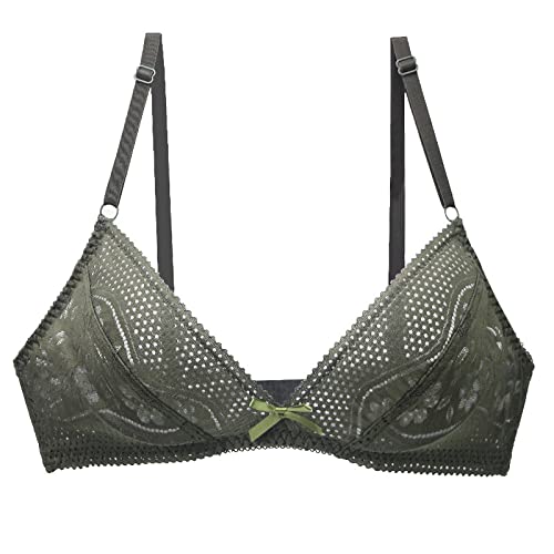 Necalisi BHS Frauen Grün Damen Blumen Spitzen Bralette BH Bustier Ohne Bügel BH Gepolstert Cup Comfort Bra Unterwäsche Pushup BH Damen 80B von Necalisi