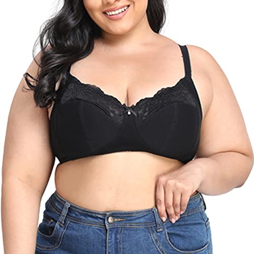 Necalisi BHS Frauen Schwarz Damen-BHS ohne Bügel Spitzen BH Push up Bralette Damen Spitze V-Ausschnitt Unterwäsche Bügelloser Komfort BH BH Push up 115C von Necalisi