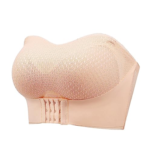 Necalisi Bandeau BH Hellgelb Nahtloser Bandeau-BH Trägerlos atmungsaktiv Dehnbar Ungepolsterte Unterwäsche Büstenhalter für Damen ohne Buegel Spitze BH Damen Push up 110B von Necalisi