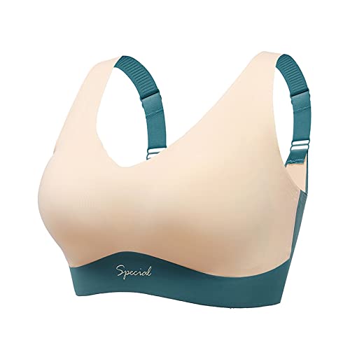 Necalisi Damen BH Grün Damen Nahtlose BHS ohne Bügel gepolstert Soft Touch BHS verstellbare Träger Bralette Push up BH 90C von Necalisi