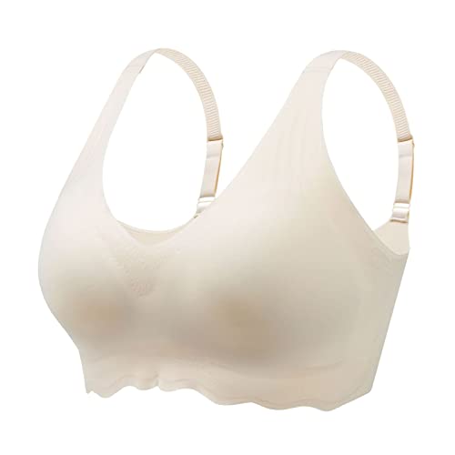 Necalisi Damen BH hellgelb Damen Blumen Übergröße Ungefüttert mit Stickspitze Ohne Buegel Bralette Bustier Bequemer Gepolstert Spitze BH super Push up BH 85B von Necalisi