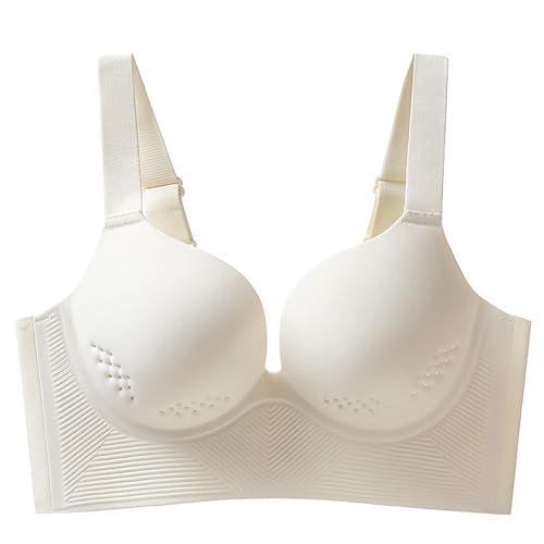 Necalisi Damen BHS Beige Bügelloser Supergrösse Büstenhalter Alltag BHS Bequemer Bralette 115B von Necalisi