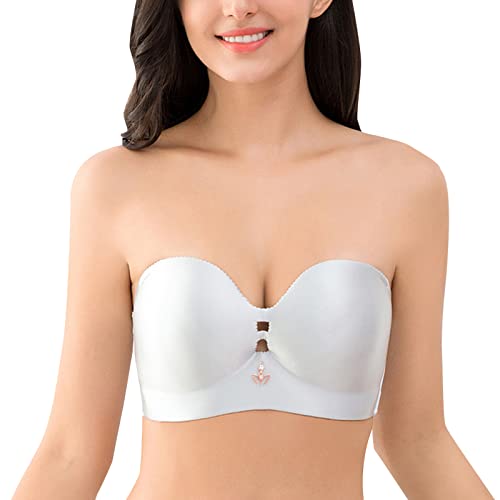 Necalisi Damen-BHS Grau Bandeau Mit Soft Cups, Unnsichtbare Unterwäsche für Damen Push up BH extrem 125C von Necalisi