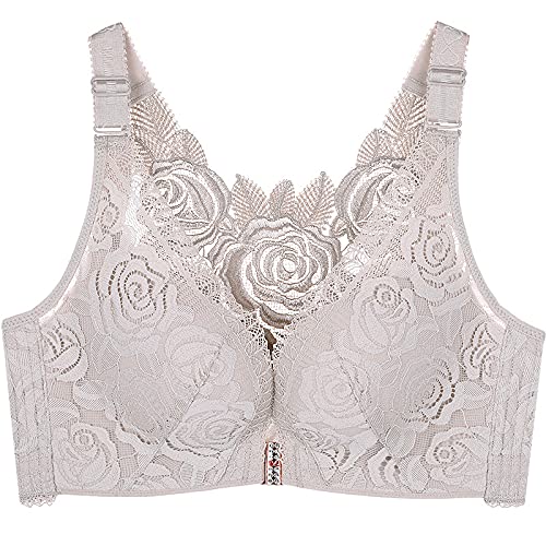 Necalisi Damen-BHS Grau1 Damen Blumen Spitzen BH Push Up Büstenhalter Rund Zart Ohne Buegel Bralette Bustier Push up BH extrem 120E von Necalisi