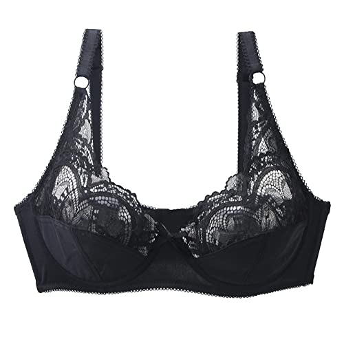 Necalisi Damen-BHS Schwarz Damen Push Up BH mit Bügel Body Make-up T-Shirt BH Alltag Komfort Leicht gepolsterter BH super Push up BH 100C von Necalisi