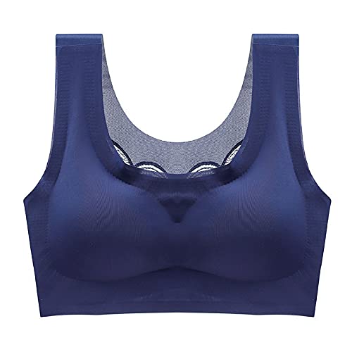 Necalisi Damen-BHS blau Damen BH ohne Buegel Wohlfühl Bustiers Top| Bügelloser Soft Bra | Bralette in vielen Farben super Push up BH 95C von Necalisi