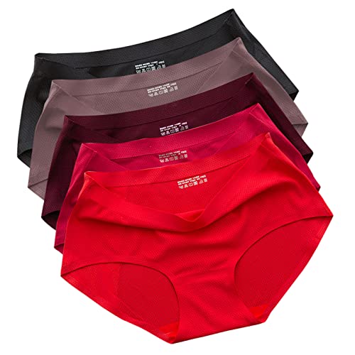Necalisi Damen Unterwäsche 5er-Pack Mischfarbe4 Unterhosen Damen Baumwolle Kontrastfarbe Pantys Bequeme Frauen Unterwäsche Unterhose Baumwolle Slip Damen nahtlos M von Necalisi