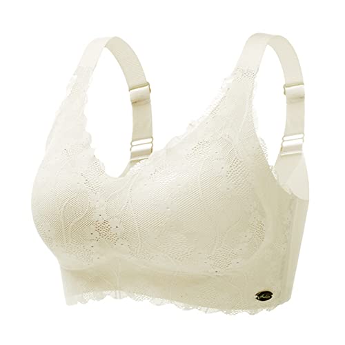 Necalisi Damen unterwäsche Weiß Damen Sport BH Starker Halt Gepolstert Lauf Fitness Yoga Bra Gepolstert Bustier Push up BH 95B von Necalisi