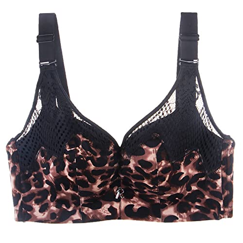 Necalisi Dirndl BH BH Push up Leoparden Muster Damen-BHS Push up Bra T-Shirt BH Damen Ohne Buegel Regulierbare Träger Nicht Gepolsterter Bustier Damen Push up Bra 95D von Necalisi