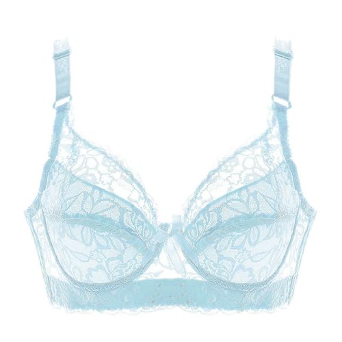 Necalisi Dirndl BH Hellblau Damen Komfort Vollschalen Minimizer BH Jacquard Spitze Buegel Große Größen Unterwäsche Push up BH 105B von Necalisi