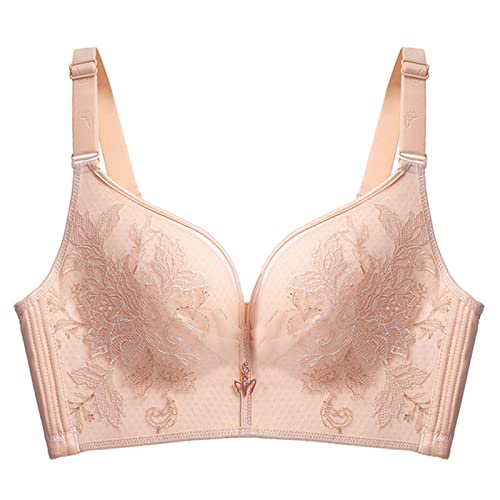 Necalisi Dirndl BH Push up Hellgelb Damen Blumen Spitzen Bralette Bustier Ohne Bügel BH Gepolstert Cup Comfort Bra Unterwäsche Push up BH Top für Women Push up BH 110C von Necalisi