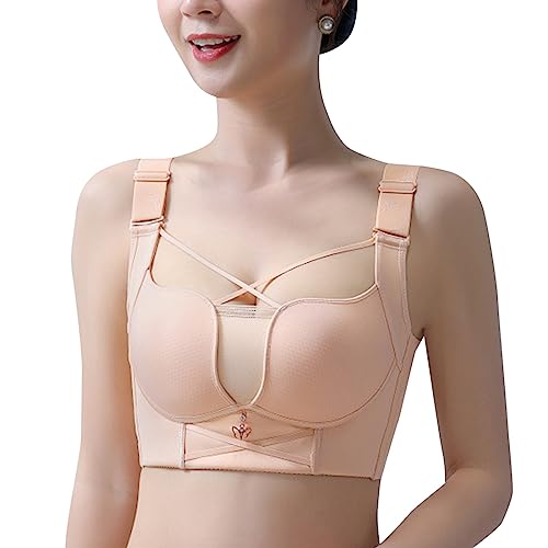 Necalisi Dirndl Damen Hellgelb Damen Spitzen BH Ohne Bügel Bralette Verstellbare Schultergurte Nicht Abnehmbarer Schulterriemen Unterwäsche Push up BH Set 110D von Necalisi