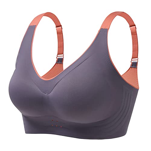 Necalisi Dirndl Damen Lila Sport BH Starker Halt Gepolstert Gekreuzt Rücken Große Brüste Lauf Fitness Yoga Bra Pushup BH Damen 85C von Necalisi