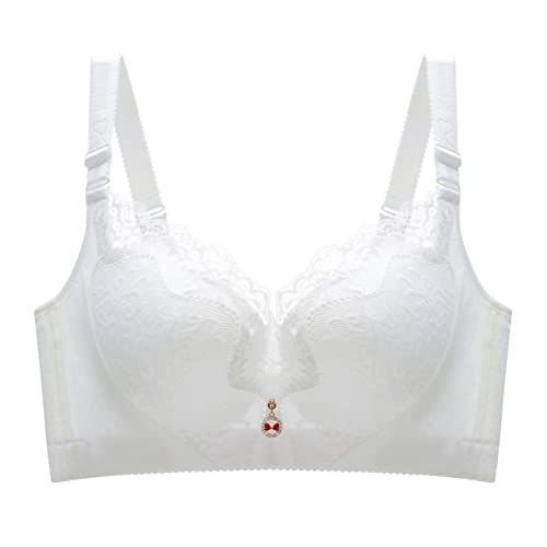 Necalisi Dirndl Push up BH Weiß Damen BH Unterwäsche Spitze Bügel BH Ungefüttert Dünn Unterwäsche Push Up Spitze BH Tiefer Ausschnitt Verstellbare Schultergurte BH Damen Push up 115D von Necalisi