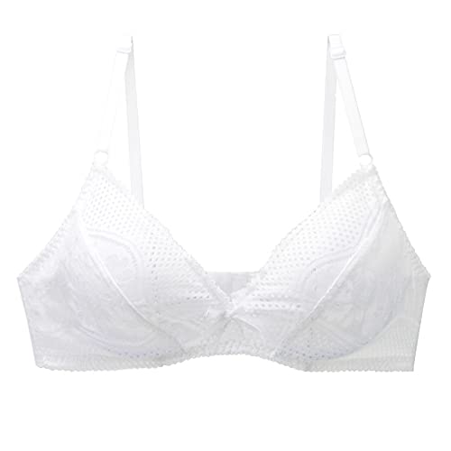Necalisi Dirndl Push up Weiß Damen Blumen Übergröße Ungefüttert mit Stickspitze Ohne Buegel Bralette Bustier Bequemer Gepolstert Spitze BH BH Push up extrem 90D von Necalisi