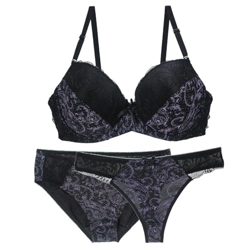 Necalisi Push up BH BH Damen mit bügel Schwarz Damen unterwäsche Set Unterwäsche Spitze BH und Slip Lingerie Babydoll Bralette unterwäsche Maximizer Push up BH 85D von Necalisi