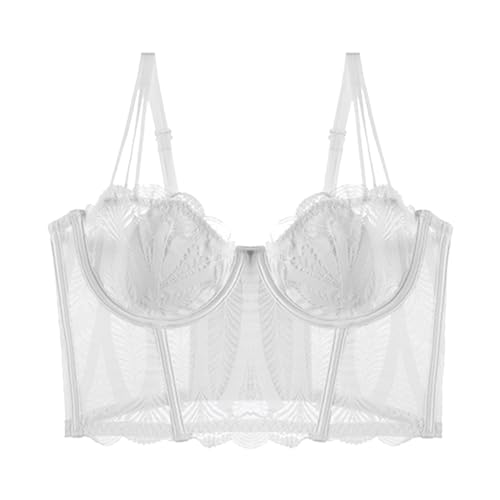 Necalisi Push up BH Weiß Damen Leicht Gepolstert Bügel Spitze BH mit gepolsterten Schultergurten Maximizer Push up BH 80A von Necalisi