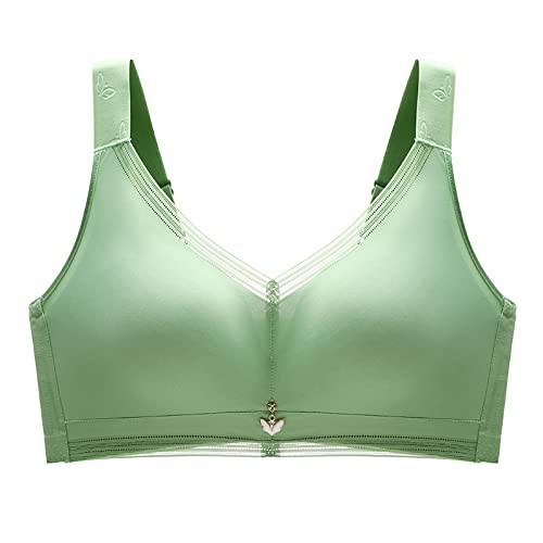 Necalisi Spitzen BH Grün Unterwäsche Damen Spitze Schlafanzug BH Komfort Frauen Wirefree Tops BH Vollschalen BH - Spitze Tüll Cup Push up BH extrem 100C von Necalisi