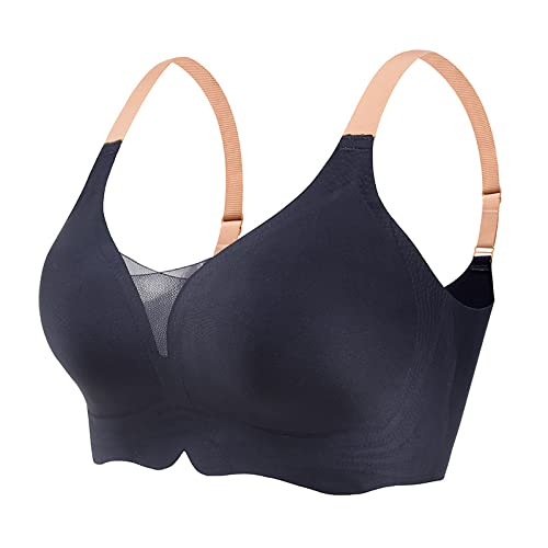 Necalisi Sport BH Damen still BH Schwarz Damen Bustier BH Ohne Bügel Sport Bra Top Push up BH für Yoga Fitness BH Push up extrem 95C von Necalisi