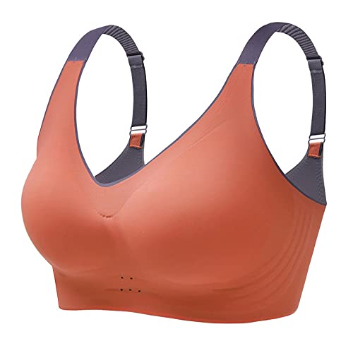 Necalisi Sport BH Orange Damen-Sport-BH mit Trägern, offener Rücken, gepolstert, niedlich, mittlere Wirkung für bequemes Training Maximizer Push up BH 110B von Necalisi