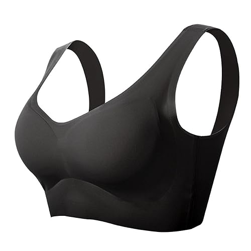 Necalisi Sport BH große brüste Schwarz Damen Sport BH ohne Bügel Gepolstert Yoga Bra Sport Bustier für Jogging Fitness BH Damen Push up 120D von Necalisi