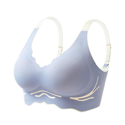 Necalisi Sport BH starker Halt grau Sport BH Klassische Frauen Büstenhalter Ohne Bügel Ringerrücken Sports Bras Fuer Yoga Fitness Training BH Dirndl Push up 110C von Necalisi