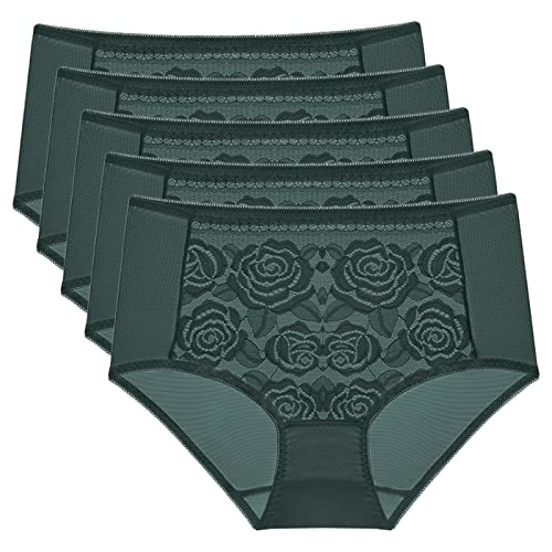 Necalisi Unterhosen 5er-Pack Grün Unterwäsche Damen Slip Bequeme Baumwollunterhosen Atmungsaktive Pantys wöchnerinnen Slips L von Necalisi