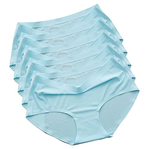 Necalisi Unterhosen 5er-Pack Hellblau Damen Shorts Radlerhose Kurze, Anti Scheuern Unterhose für unter Kleider, Nahtlos Hohe Taille wöchnerinnen Slips XXL von Necalisi