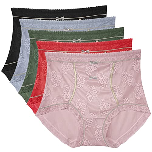 Necalisi Unterhosen Damen 5er-Pack Mischfarbe2 Unterhosen Damen Unterwäsche Baumwolle Slips Mittel Taille Panties Unterhosen Damen Spitze Taille Unique von Necalisi