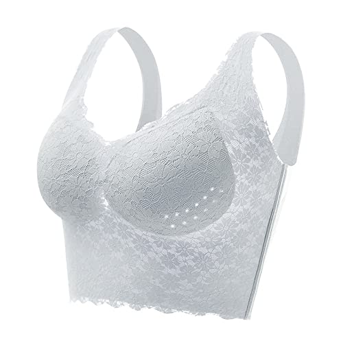 Necalisi büstenhebe Damen Grau Damen Blumen Spitzen BH Push Up Büstenhalter Rund Zart Ohne Buegel Bralette Bustier Bequemer Ungepolstert Bra super push up BH 115B von Necalisi