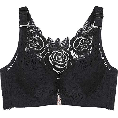 Necalisi büstenhebe Damen Schwarz Damen Übergröße Perfekt Push Up hinzufügen Ohne Buegel-BHS Damen Soft Bra super Push up BH 120E von Necalisi