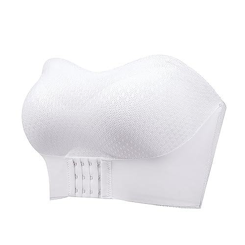 Necalisi rückenfreier BH Weiß Damen-Spitze-Bandeau-Schlauch-Büstenhalter-trägerlose Nahtlose Stretchy Ohne BüGel BH Grosse grössen 95C von Necalisi