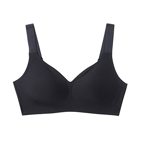 Necalisi still BH Sport BH große brüste Schwarz Sport BH Ohne Bügel Bustier Klassische Bequem Stretch Bra Mittle Halt Gepolstert Wohlfühl-BH Pushup BH Damen 100D von Necalisi