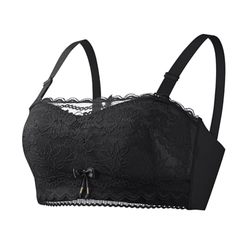 Necalisi trägerloser BH Schwarz Bandeau BH Gepolsterter Trägerloser Brarette BH Ohne BüGel Nahtloser Bandeau Tube Top BH dursichtige unterwäsche 85A von Necalisi