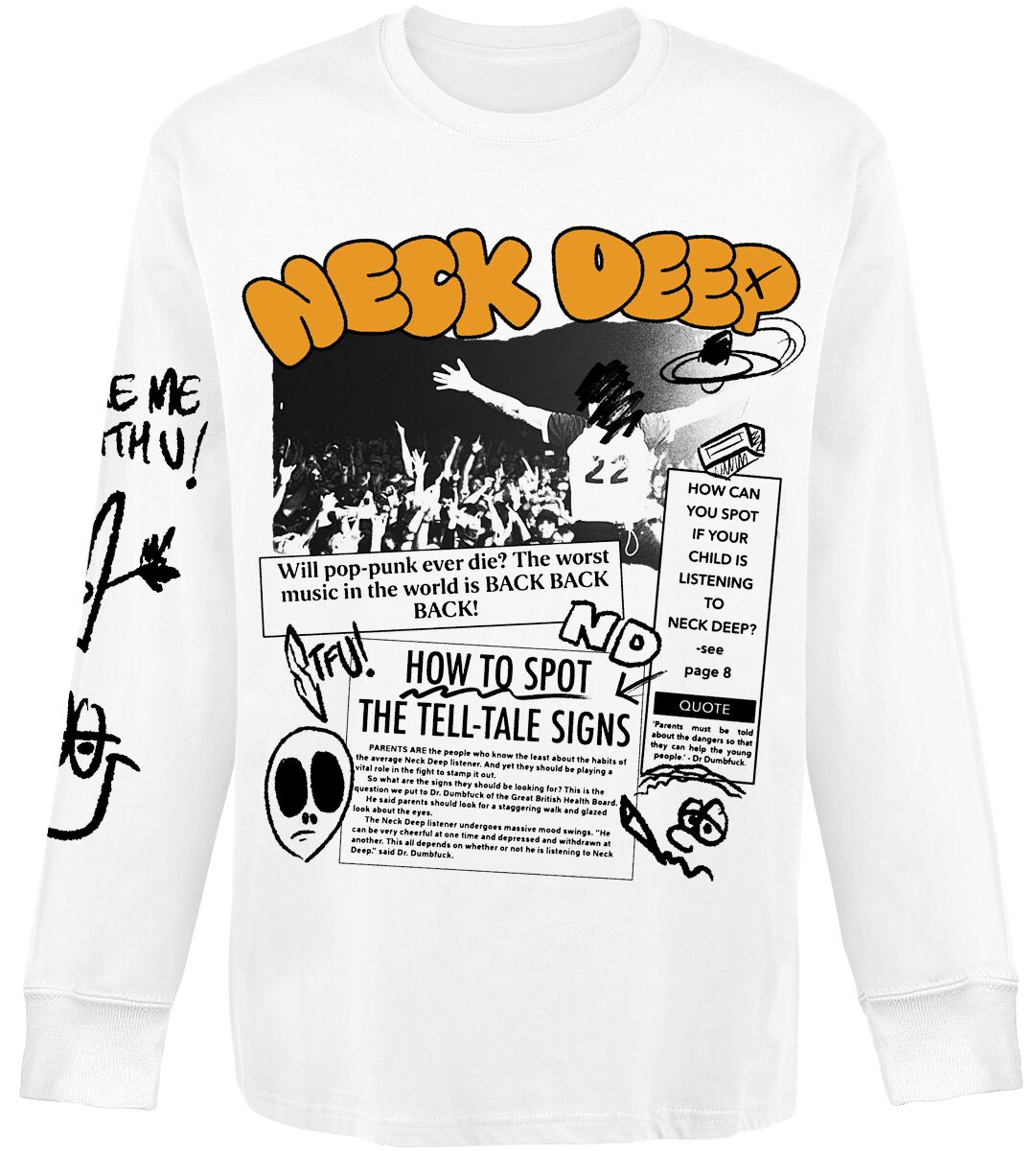 Neck Deep Langarmshirt - Pop Punk Is Back - L - für Männer - Größe L - weiß - Lizenziertes Merchandise! Neck Deep Langarmshirt - Pop Punk Is Back - L - für Männer - Größe L - weiß - Lizenziertes Merchandise! von Neck Deep