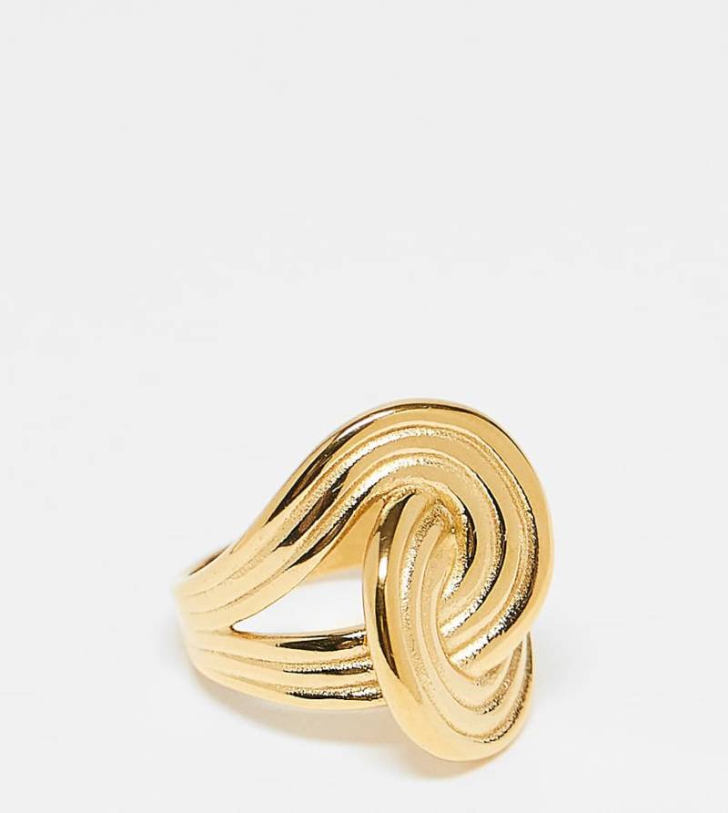 Neck On The Line - Verdrehter Statement-Ring mit Vergoldung-Goldfarben von Neck On The Line