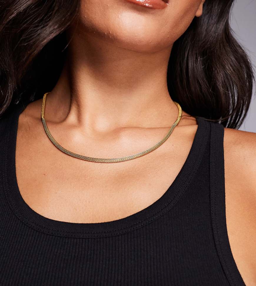 Neck On The Line - Vergoldete Halskette aus Mesh-Material-Goldfarben von Neck On The Line